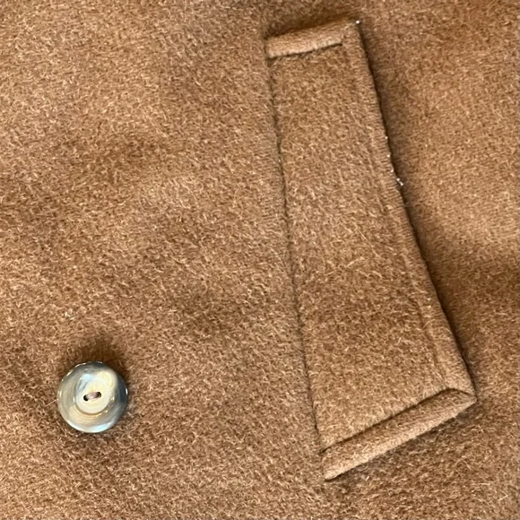 Vintage Alpaca / Wool / Mohair Blend Double-Breasted Coat in Tobacco Brown - Picture 7 of 13